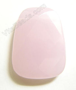 Pink Chalcedony - 30x40mm Faceted Ladder Pendant