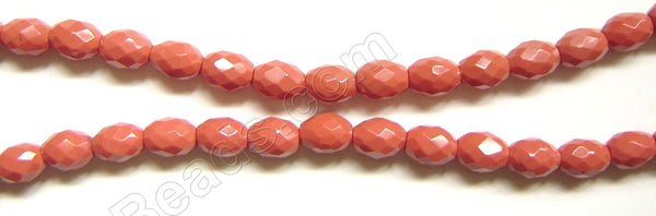 Faceted Rice - 002 Dyed Coral Qtz  16"