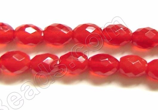 Faceted Rice - Bright Red Quartz  16"