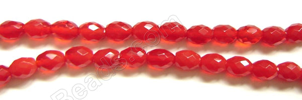 Faceted Rice - Bright Red Quartz  16"