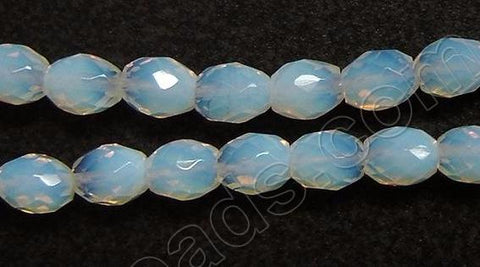 Faceted Rice - 023 Synthetic White Opal  16"