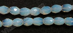 Faceted Rice - 023 Synthetic White Opal  16"