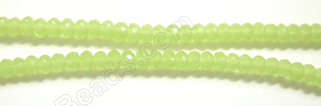 Faceted Rondels - 015 Olive Chalcedony  16"     8 x 10 mm