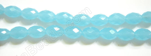 Faceted Eggs - 024 Aqua Chalcedony (Dark)  16"