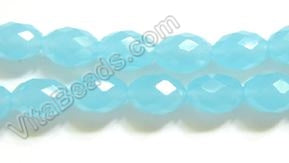 Faceted Eggs - 024 Aqua Chalcedony (Dark)  16"