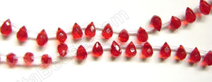 Red Crystal Bright - 7x10mm Faceted Teardrop 16"