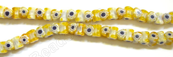 Glass Beads  -  Bone - Yellow 16"