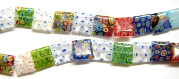 Glass Beads  -  Puff Square - Mixed (Light)  16"