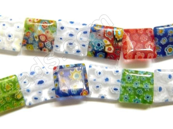 Glass Beads  -  Puff Square - Mixed (Light)  16"