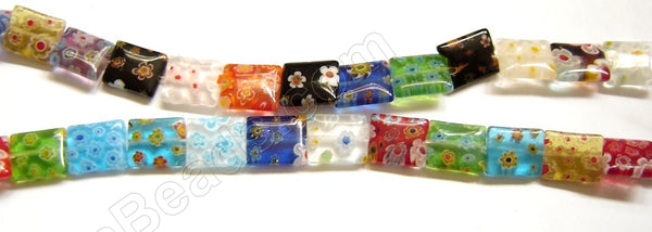 Glass Beads  -  Puff Rectangle - Mixed 16"