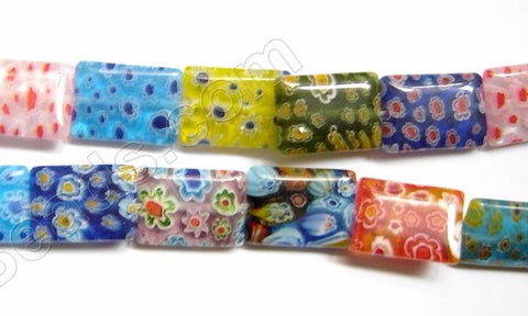 Glass Beads  -  Puff Rectangle - Mixed 16"