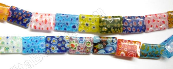 Glass Beads  -  Puff Rectangle - Mixed 16"