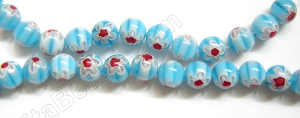 Glass Beads  -  Smooth Round  -  Aqua 16"