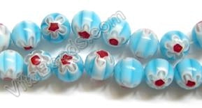 Glass Beads  -  Smooth Round  -  Aqua 16"