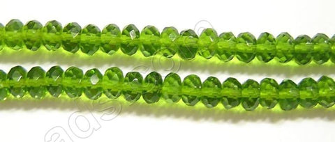 Peridot Green Crystal Quartz  -  Faceted Rondel  16"