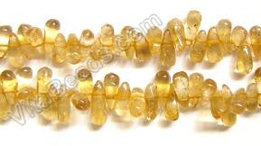 Plain Teardrop Side Drill  -  Citrine  16"    8 - 10 mm