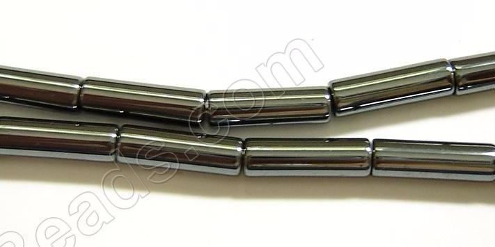 Hematite  -  Round Tubes  16"