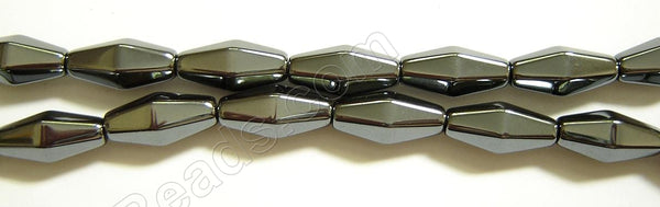 Hematite  -  Faceted Diamond Rice  16"