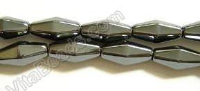 Hematite  -  Faceted Diamond Rice  16"