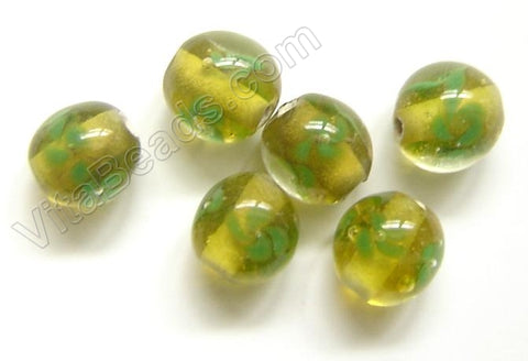 Lamp Work Glass Beads - Flower bdgl 520 - 98 Yellow