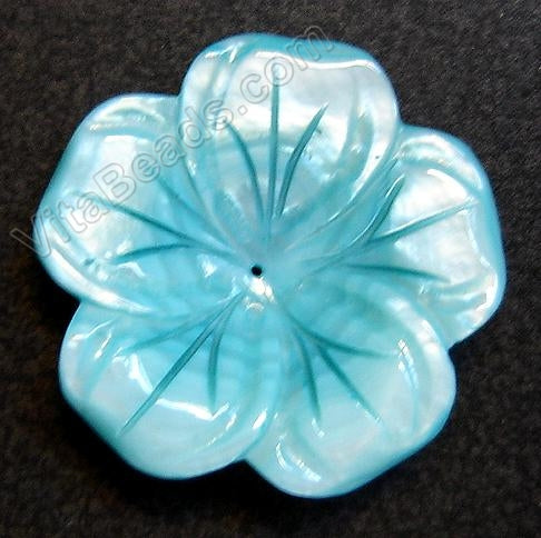 Carved Shell Flower Pendant 45mm