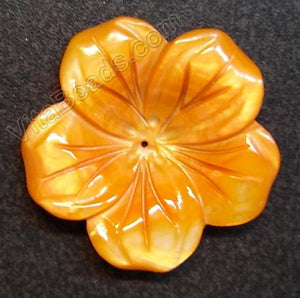 Carved Shell Flower Pendant 45mm