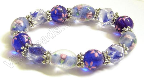 Glass Beads Bracelet Dark Blue