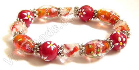 Glass Beads Bracelet Red
