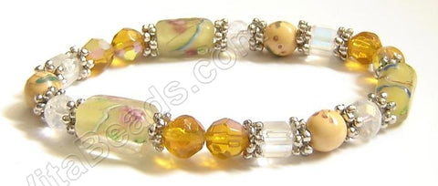 Glass Beads Bracelet Yellow