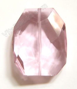 Pink Crystal Quartz - 30x35mm Faceted Nugget Pendant
