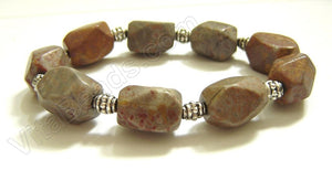 Faceted Nuggets Bracelet  Fossilized Agate