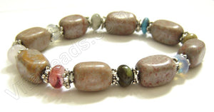 Smooth Nuggets Bracelet  Fossilized Agate
