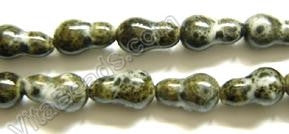 Porcelain Beads - Turquoise Look - Grey   10 x 18 mm Gourd
