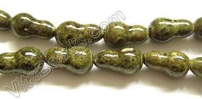 Porcelain Beads - Turquoise Look - Yellow 10x18mm Gourd