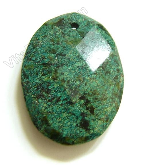 Chrysacolla - Faceted Oval Pendant