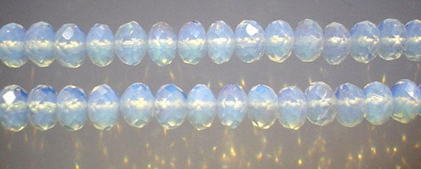 Synthetic Opal  -  Faceted Rondel 16"