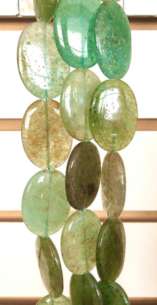 India Green Aventurine  -  Big Puff Ovals  16"