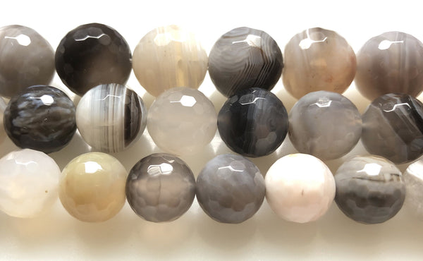 Botswana Agate Light  -  Faceted Round   16"