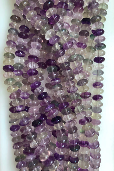 Rainbow Fluorite  -  Smooth Rondel  16"