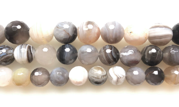 Botswana Agate Light  -  Faceted Round   16"