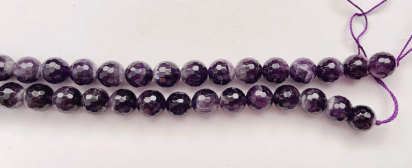 Amethyst A  -  Faceted Round   16"
