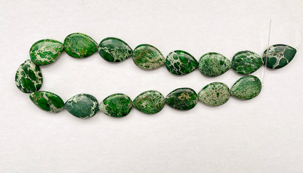 Green Impression Jasper  -  Puff Drops  16"