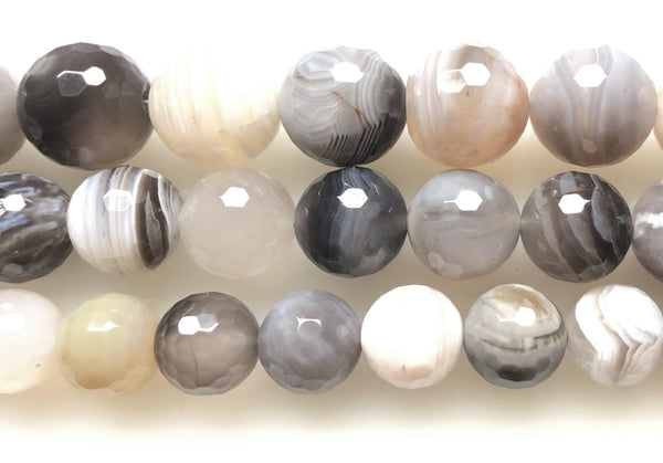 Botswana Agate Light  -  Faceted Round   16"