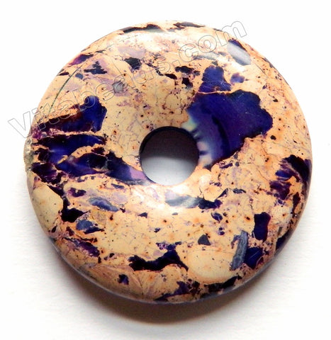 Yellow Purple Impression Jasper - Donut Pendant