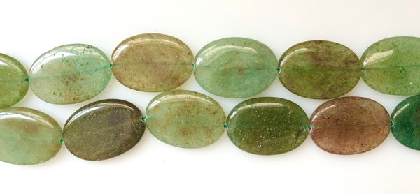 India Green Aventurine  -  Big Puff Ovals  16"