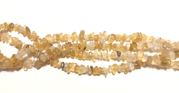 Natural Light Yellow  Agate A  -  Small Chip Nuggets  16"
